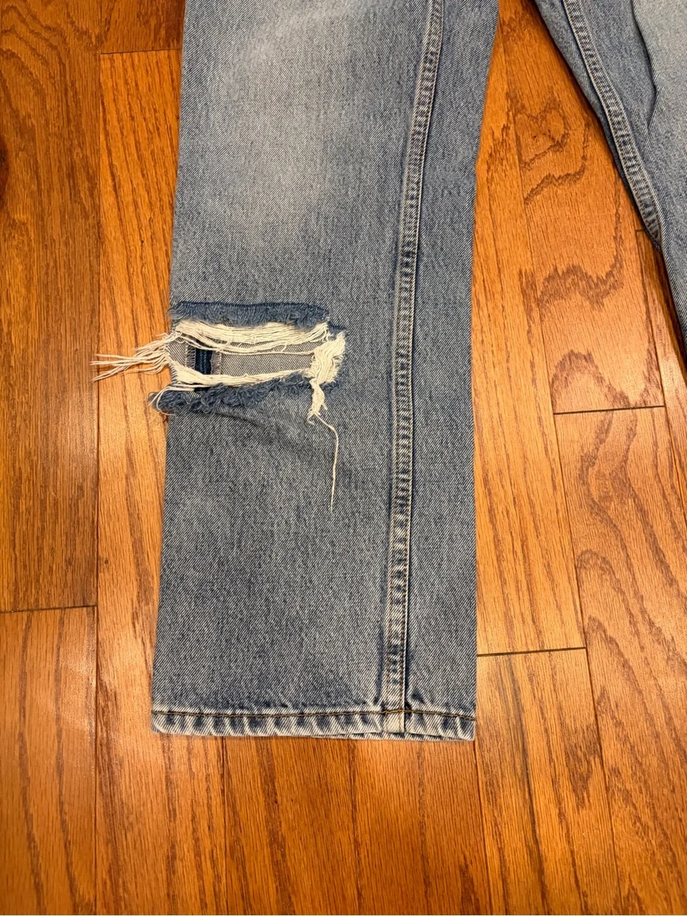 Topshop light blue distressed‎ denim jeans
